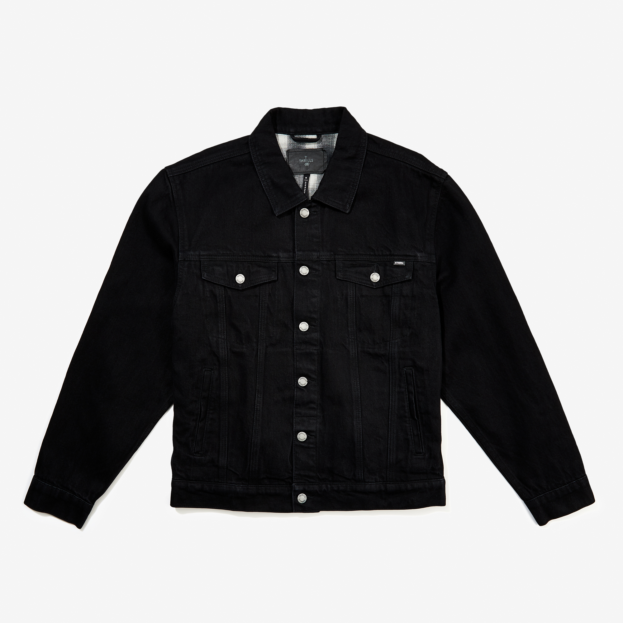Thrills Oversized Denim Jacket, Black 